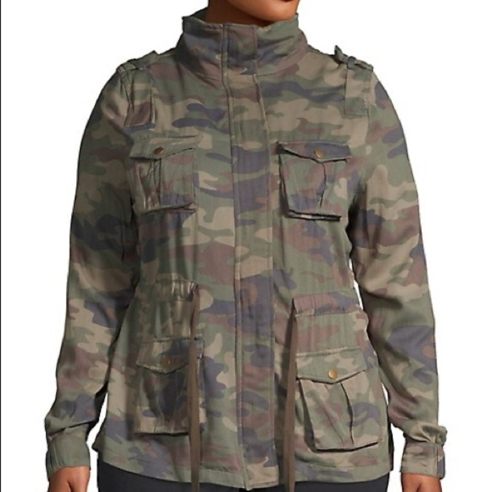 Camouflage Button Down with hoodie